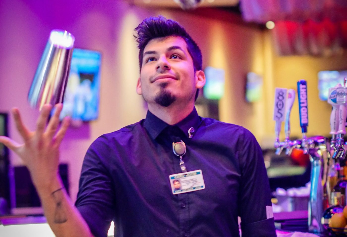 Employee working at bar