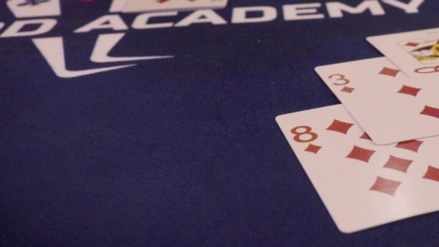 Cards laid on table