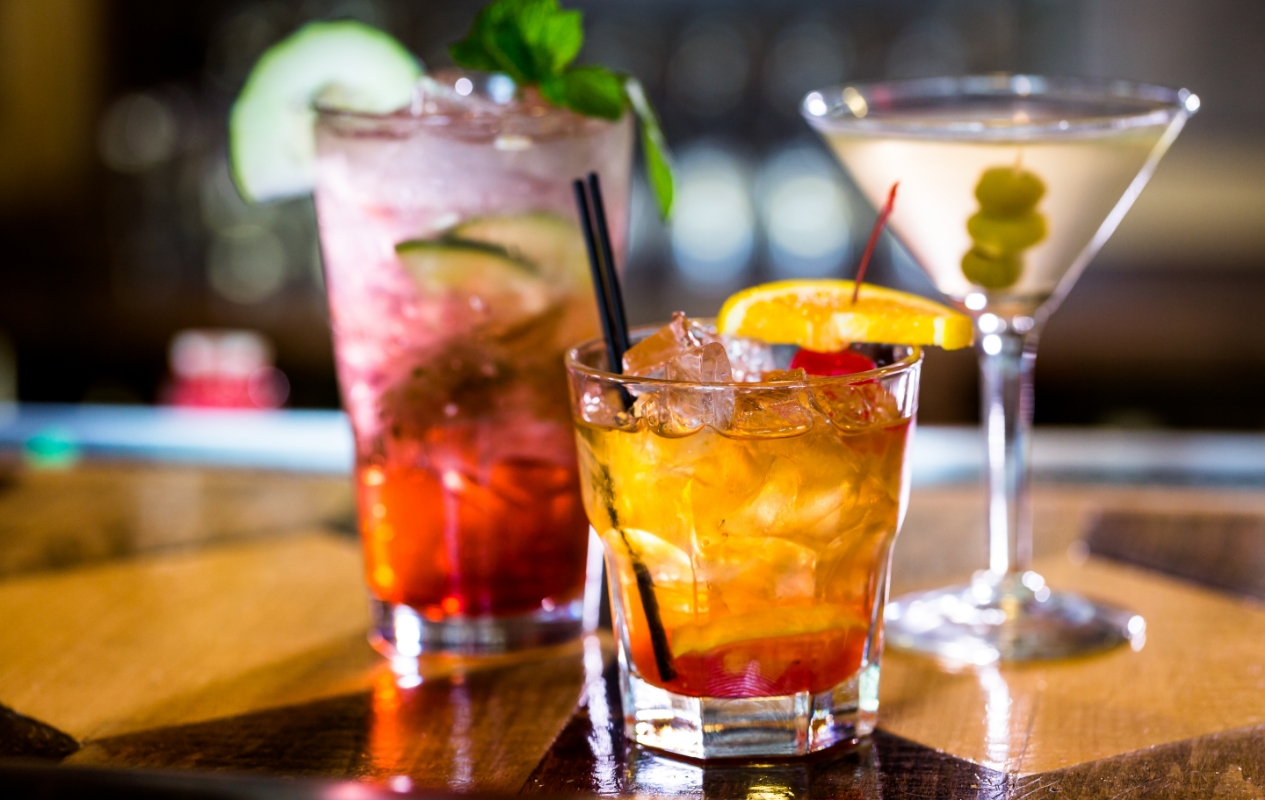 Cocktails on bar
